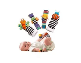 4 pcs Cute Animal Soft Baby Wrist Rattles and Foot Finders