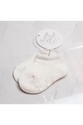 74182W-Carriage Boutique Christening White Baby Boy Socks