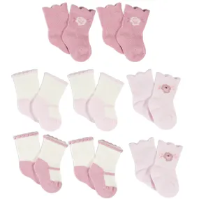 8-Pack Baby Girls Princess Wiggle-Proof™ Socks