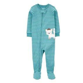 Baby 1-Piece Wolf Striped 100% Snug Fit Cotton Footie Pajamas 1R945610