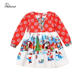 Baby Girls Floral Christmas Party Special Dress for Winters & Autumn