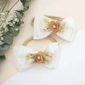 Baby Headband - White Bow