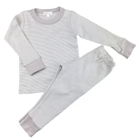 Baby Stripes Long Pajamas - Silver