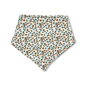BLUE LEOPARD BANDANA BIB