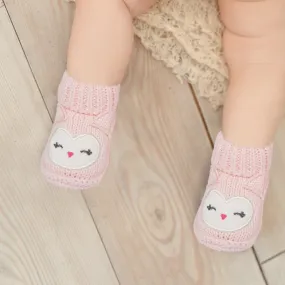 Blushing Newborn Crochet Socks Booties - Pink