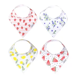 Copper Pearl Baby Bandana Drool Bibs for Drooling and Teething 4 Pack Gift Set for Girls "Georgia Set" by Copper Pearl