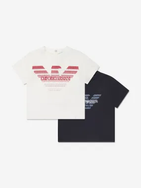 Emporio Armani Baby Boys T-Shirt Set (2 Pack) In White