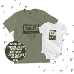 father's day matching set funny mix tape new playlist with code that works spotify code shirts dad and son matching shirts 22FD-071N-SET