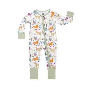 Forest Animals Bamboo Convertible Romper Sleeper Pajamas