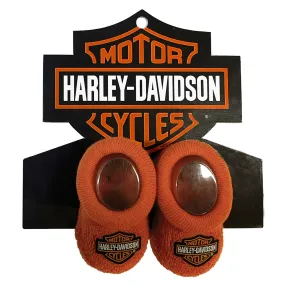 Harley-Davidson Baby Boys' Infant Bootie Socks, Orange