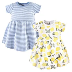 Hudson Baby Baby Girl Cotton Dresses, Lemons, 4 Toddler