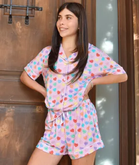 Katie J NYC Juniors Sweethearts Lynn PJ Shorts Set