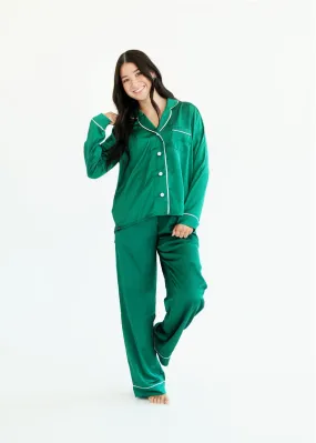 Middle of the Night Pajamas Satin - Green