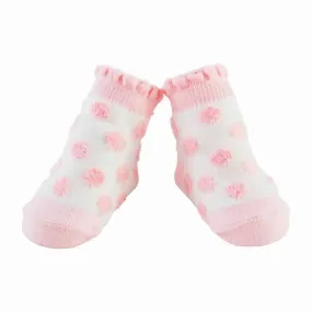 Mud Pie - Baby Pink Chenille Dot Socks