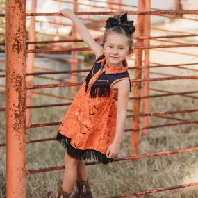 Orange Vintage Dress Kid (6-7)
